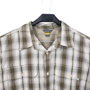 Eddie Bauer Plaid Multicolor Travex Short-Sleeve Shirt Size Large